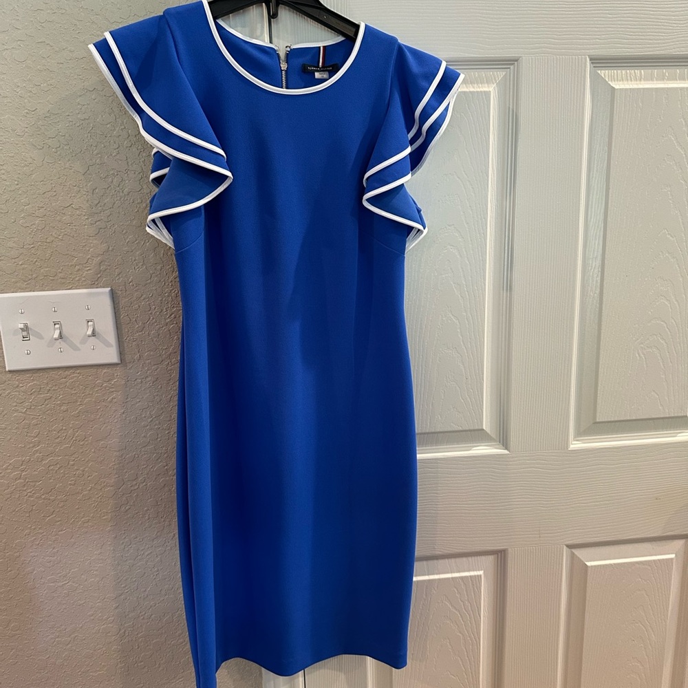 Tommy Hilfiger Blue Dress with White Trim